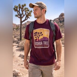 T-Shirt Joshua Tree National Park  Men’s Large Burgundy 100% Cotton [000123]